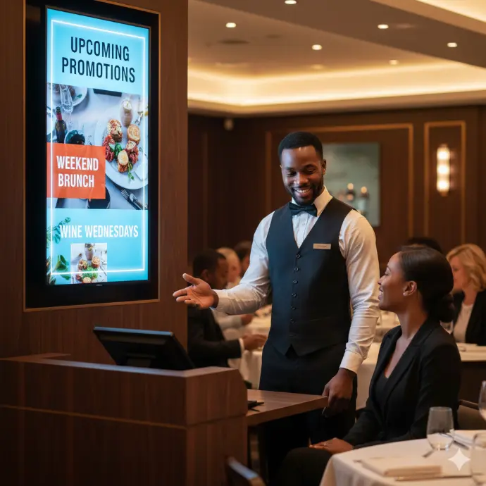 Restaurant Digital Signage image designed by Komart Digital Media