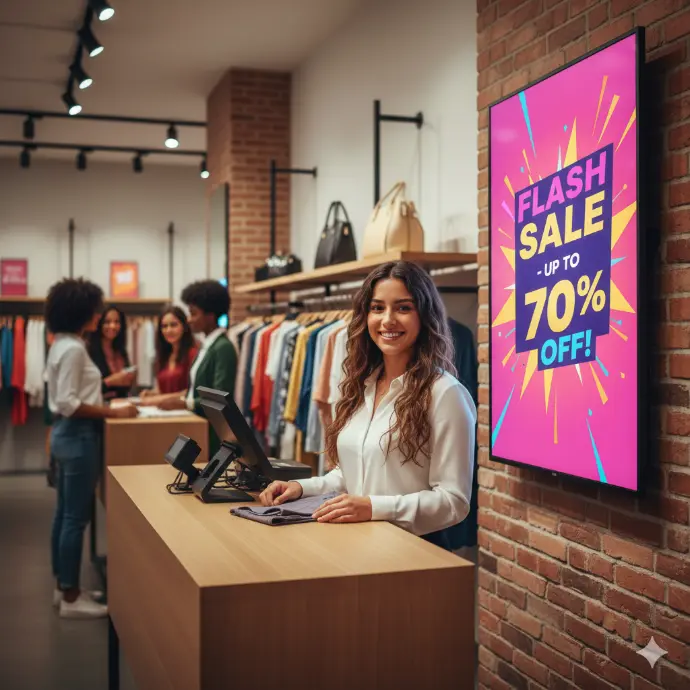 Retail Digital Signage Image designed by Komatt Digital Media